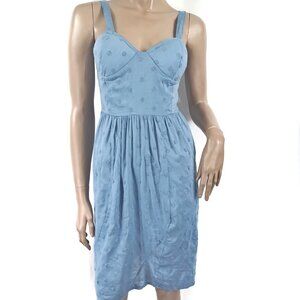 ZARA Bustier Top Embroidered Fabric Sun Dress L